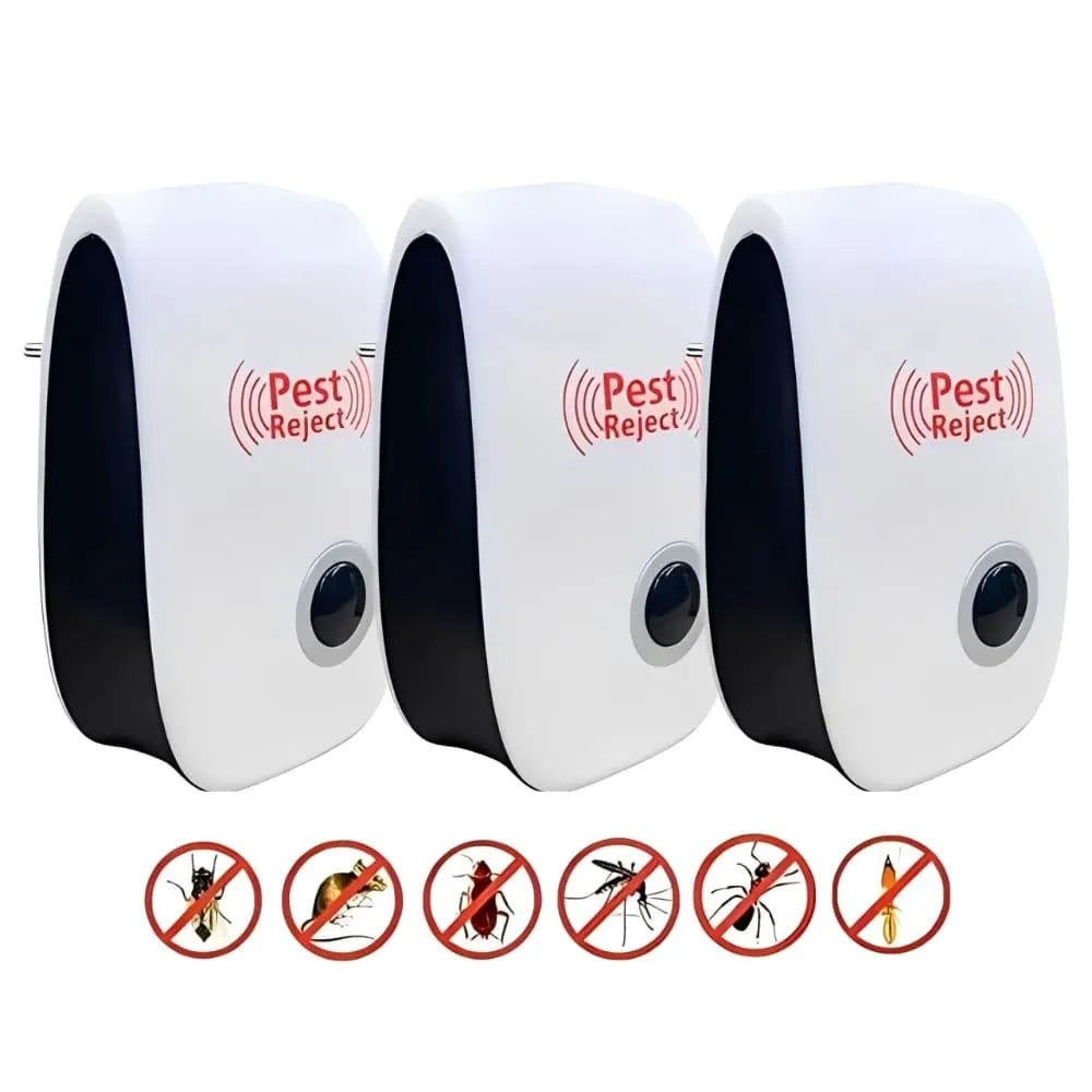 Kit 3 Repelente Eletrônico Pest Reject - Proteção Eficaz Contra Pragas e Dengue